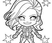 Coloriage et dessins gratuit Chibi Captain Marvel à imprimer