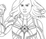 Coloriage La détermination de Capitaine Marvel