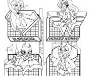 Coloriage Dc Superhero girls Supergirl, Wonder Woman, Batgirl et Bumblebee