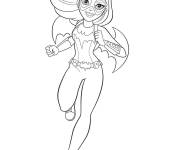 Coloriage Fille Batgirl cartoon de super hero