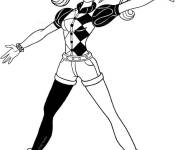 Coloriage Harley Quinn de DC SuperHero girls