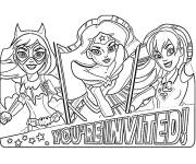 Coloriage Harley Quinn, Wonder Woman et Batgirl Super hero girls