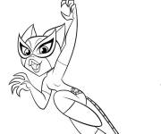 Coloriage La super heroine Batgirl DC en attaque