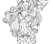 Coloriage Poison Ivy manga pour fille