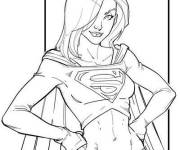 Coloriage Supegirl de DC Superhero Girls pour adulte