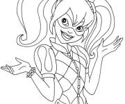 Coloriage Super Hero Harley Quinn facile