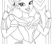 Coloriage et dessins gratuit Super héroïne Wonder Woman DC à imprimer