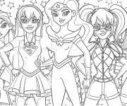 Coloriage Tous les Superhéroïnes filles DC dessin animé