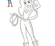 Coloriage et dessins gratuit Wonder Woman avec modèle à imprimer