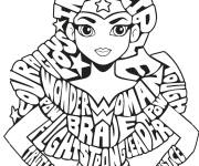 Coloriage et dessins gratuit Wonder Woman fille héroïne DC à imprimer