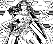 Coloriage et dessins gratuit Wonder Woman Superhero comics à imprimer