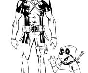 Coloriage Anti-h&eacute;ros Dead pool avec son ami