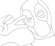 Coloriage Clin d'&oelig;il de super-h&eacute;ros Deadpool