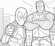 Coloriage Deadpool avec Colossus de Marvel