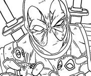Coloriage Deadpool avec jouets de superh&eacute;ros