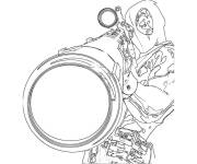 Coloriage et dessins gratuit Deadpool avec son fusil Sniper à imprimer