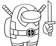Coloriage Deadpool de Among Us