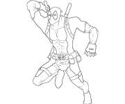 Coloriage et dessins gratuit Deadpool de dessin anim&eacute; à imprimer