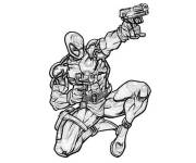 Coloriage et dessins gratuit Deadpool de marvel à imprimer