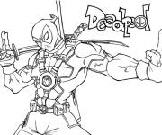 Coloriage et dessins gratuit Deadpool en col&egrave;re à imprimer