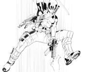 Coloriage Deadpool en sautant