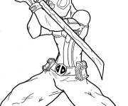 Coloriage et dessins gratuit Deadpool en style Ninja à imprimer
