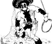 Coloriage Deadpool en version mexicaine