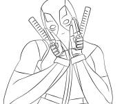 Coloriage Deadpool se sent timide