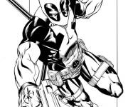 Coloriage Deadpool superh&eacute;ros d&eacute;taill&eacute;