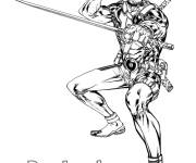 Coloriage Deadpool  tout confiant