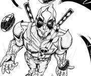 Coloriage Le superh&eacute;ros Deadpool en ligne