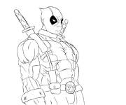 Coloriage Marvel deadpool superh&eacute;ros