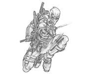 Coloriage Superh&eacute;ros Deadpool du film Marvel