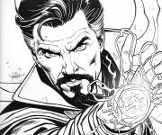 Coloriage Affiche de Doctor Strange r&eacute;aliste
