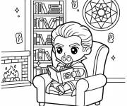 Coloriage Chibi Doctor Strange dans la chambre