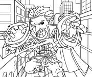 Coloriage Chibi Doctor Strange dans la ville