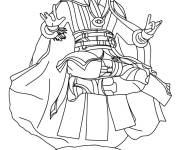Coloriage Doctor Strange accroupi sur la montagne