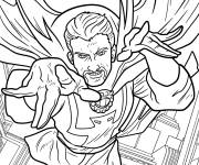 Coloriage Doctor Strange dans le ciel BD