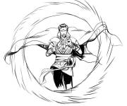 Coloriage Doctor Strange devant le portail