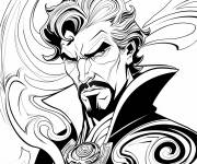 Coloriage Doctor Strange en abstrait