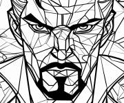 Coloriage Doctor Strange en forme vitrail