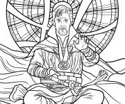 Coloriage Doctor Strange en l&eacute;vitation