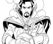 Coloriage Doctor Strange en noir et blanc