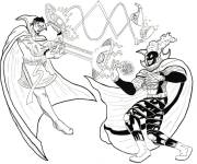 Coloriage Doctor Strange en plein combat contre le m&eacute;chant