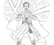 Coloriage Doctor Strange en pose populaire