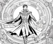 Coloriage Doctor Strange entrant le Multiverse
