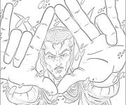 Coloriage Doctor Strange et le signe Illuminati