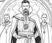 Coloriage Doctor Strange et ses disciples