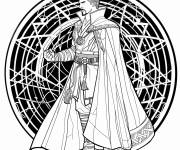 Coloriage Doctor Strange et symbole magique