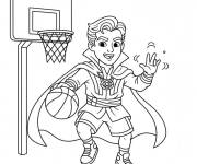 Coloriage Doctor Strange joue au basketball